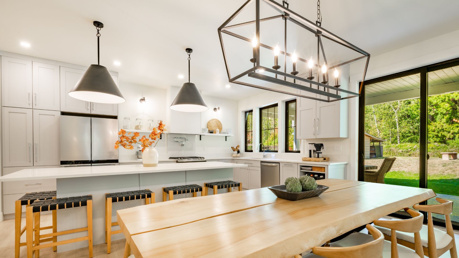 picture of kitchen with lighting fixtures